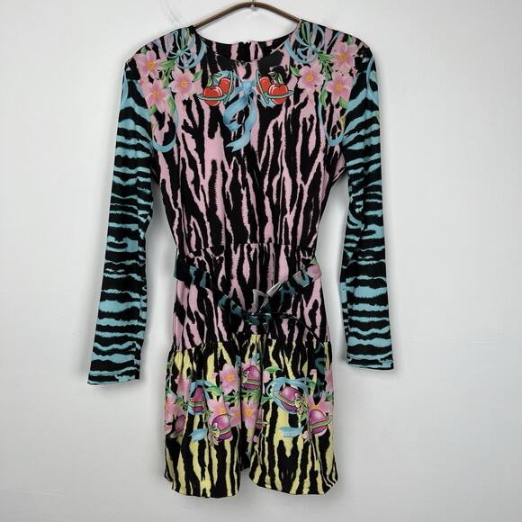 Desigual X Maria Escote Women’s Size Large Zebra Slim Short Dress Multicolor - Picture 4 of 16
